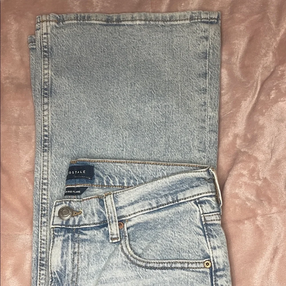 Aeropostale Light Blue Distressed Flare Jeans - Picture 5 of 5